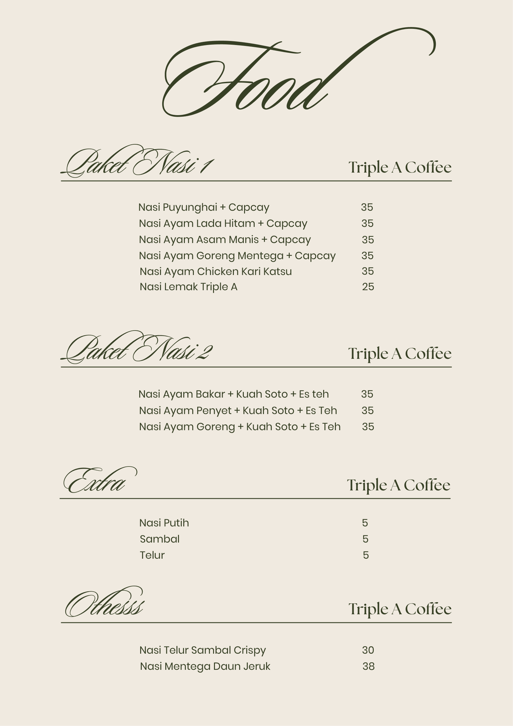 Food Menu
